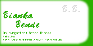 bianka bende business card